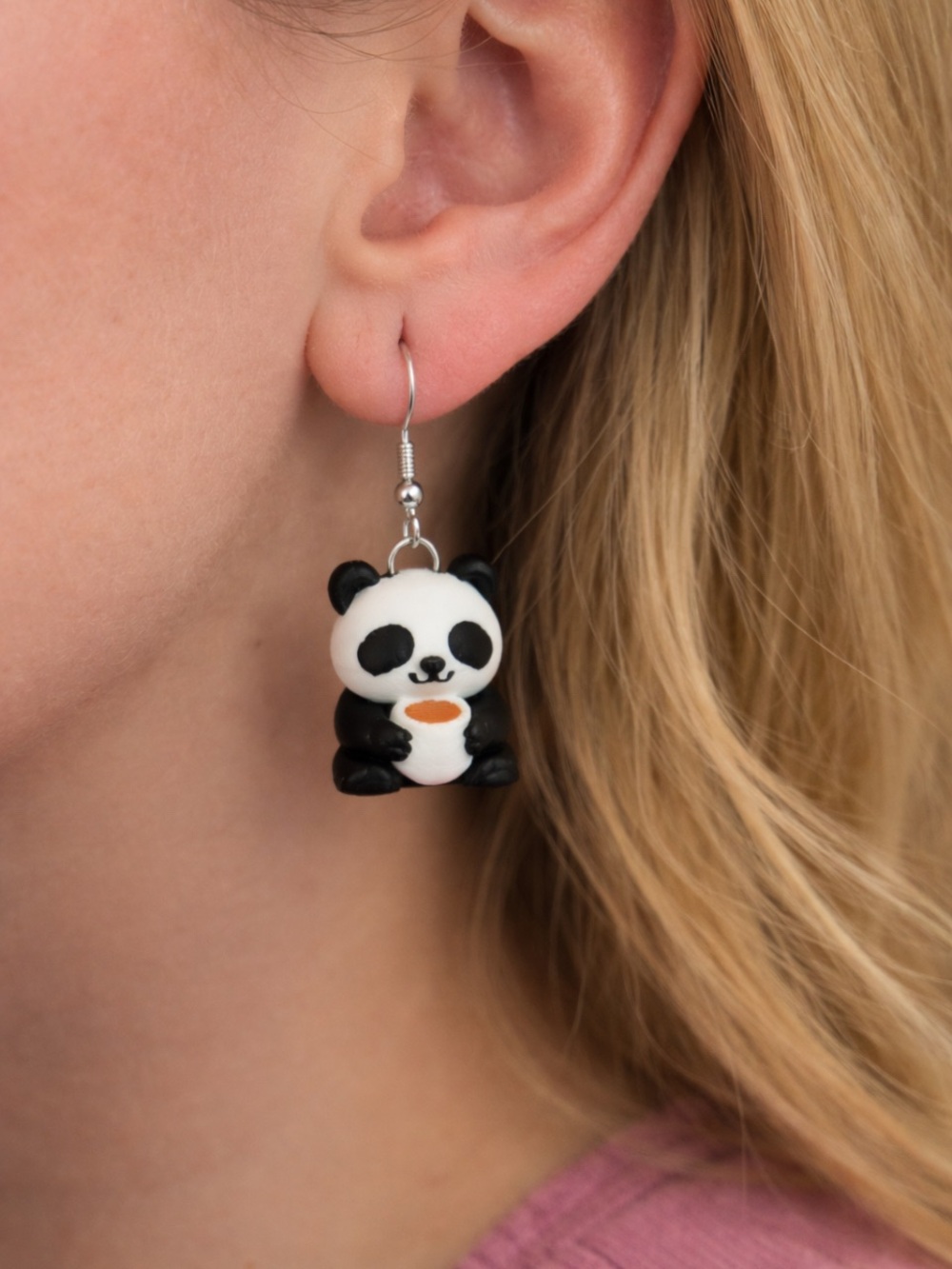 Cute Panda Drop Earrings